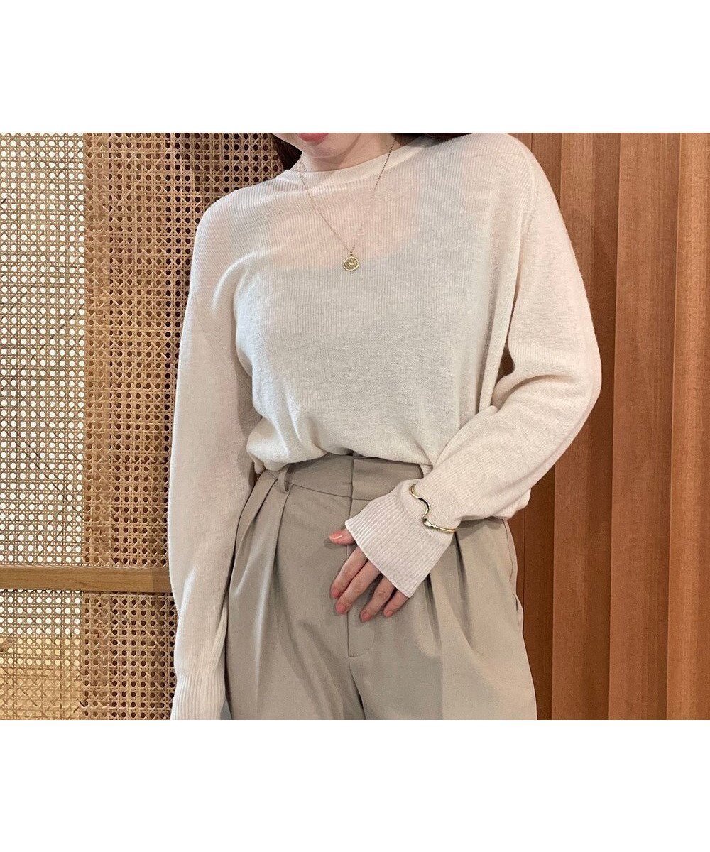 【アンフィーロ 自由区/UNFILO】のファインアルパカ クルーネック インテリア・キッズ・メンズ・レディースファッション・服の通販 founy(ファニー) ファッション Fashion レディースファッション Fashion for Women トップス・カットソー Cut & Sew Tops ニット Knit Tops & Sweaters ウォッシャブル Machine Washable シンプル Simple, Minimal セーター Sweater, Knitwear バランス Balance, Style Balance フォルム Silhouette, Form ボトム Bottoms, Lower Wear リラックス Relax, Relaxed Fit エレガント 上品 Elegant 畦 Ribbed Knit A/W・秋冬 Autumn/Winter 軽量 Lightweight, Ultra Light エクリュ|ID: prp329100004539861 ipo3291000000033671920