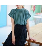 【ティアクラッセ/Tiaclasse】の【洗える】モックネックフレンチスリーブカットソーブラウス グリーン|ID: prp329100004539877 ipo3291000000032553772