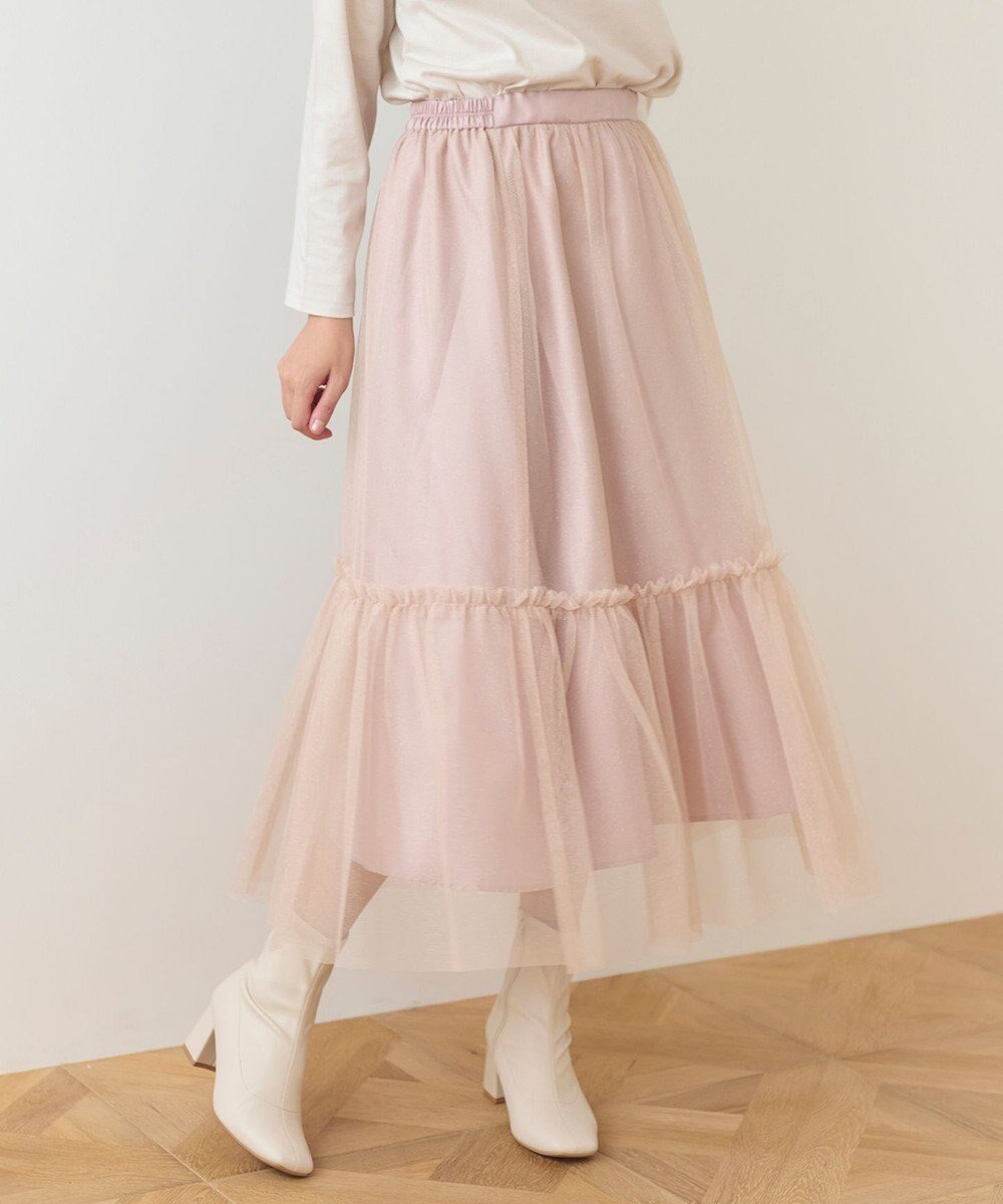 【フェルゥ/Feroux】の【洗える】ラメチュール スカート インテリア・キッズ・メンズ・レディースファッション・服の通販 founy(ファニー) 　ファッション　Fashion　レディースファッション　Fashion for Women　スカート　Skirts　チュール　Tulip, Tulip Motif　ティアードスカート　Tiered Skirt, Flounced Skirt　トレンド　Trend, Trending Now　フェミニン　Feminine, Girly　エレガント 上品　Elegant　洗える　Machine Washable　A/W・秋冬　Autumn/Winter　ピンク系|ID: prp329100004539895 ipo3291000000033683197
