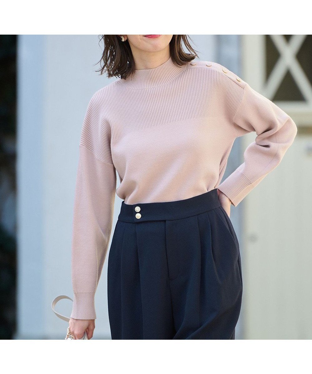 【エニィ スィス/any SiS】の【洗える】リブコンビボタン ニット インテリア・キッズ・メンズ・レディースファッション・服の通販 founy(ファニー) 　ファッション　Fashion　レディースファッション　Fashion for Women　トップス・カットソー　Cut & Sew Tops　ニット　Knit Tops & Sweaters　ストレッチ　Stretch, Stretchy Fabric　セーター　Sweater, Knitwear　ベーシック　Basic, Essential　ボトム　Bottoms, Lower Wear　冬　Winter / This Winter　洗える　Machine Washable　A/W・秋冬　Autumn/Winter　ローズグレー|ID: prp329100004539938 ipo3291000000033709909