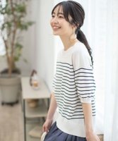 【エニィ スィス/any SiS】の【接触冷感・UVケア】フロント切替 プルオーバー 人気、トレンドファッション・服の通販 founy(ファニー) ファッション Fashion レディースファッション WOMEN トップス・カットソー Tops/Tshirt ニット Knit Tops プルオーバー Pullover おすすめ Recommend オイル Oil シンプル Simple セーター Sweater フロント Front ボーダー Border 再入荷 Restock/Back In Stock/Re Arrival 切替 Switching 半袖 Short Sleeve 夏 Summer 春 Spring S/S・春夏 Ss・Spring/Summer 無地 Plain Color |ID:prp329100004539941