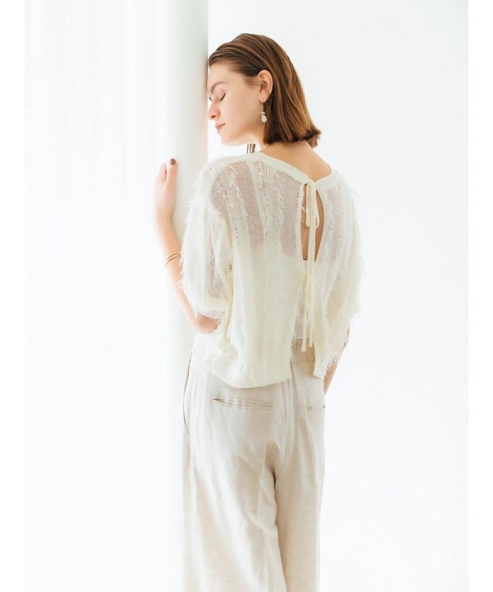 【イェッカ ヴェッカ/YECCA VECCA】の2wayフリンジリボンニット インテリア・キッズ・メンズ・レディースファッション・服の通販 founy(ファニー) https://founy.com/ ファッション Fashion レディースファッション WOMEN トップス・カットソー Tops/Tshirt ニット Knit Tops カーディガン Cardigan シアー Sheer セーター Sweater トレンド Trend フリンジ Fringe ポケット Pocket リボン Ribbon 夏 Summer 春 Spring S/S・春夏 Ss・Spring/Summer |ID: prp329100004539958 ipo3291000000032077998