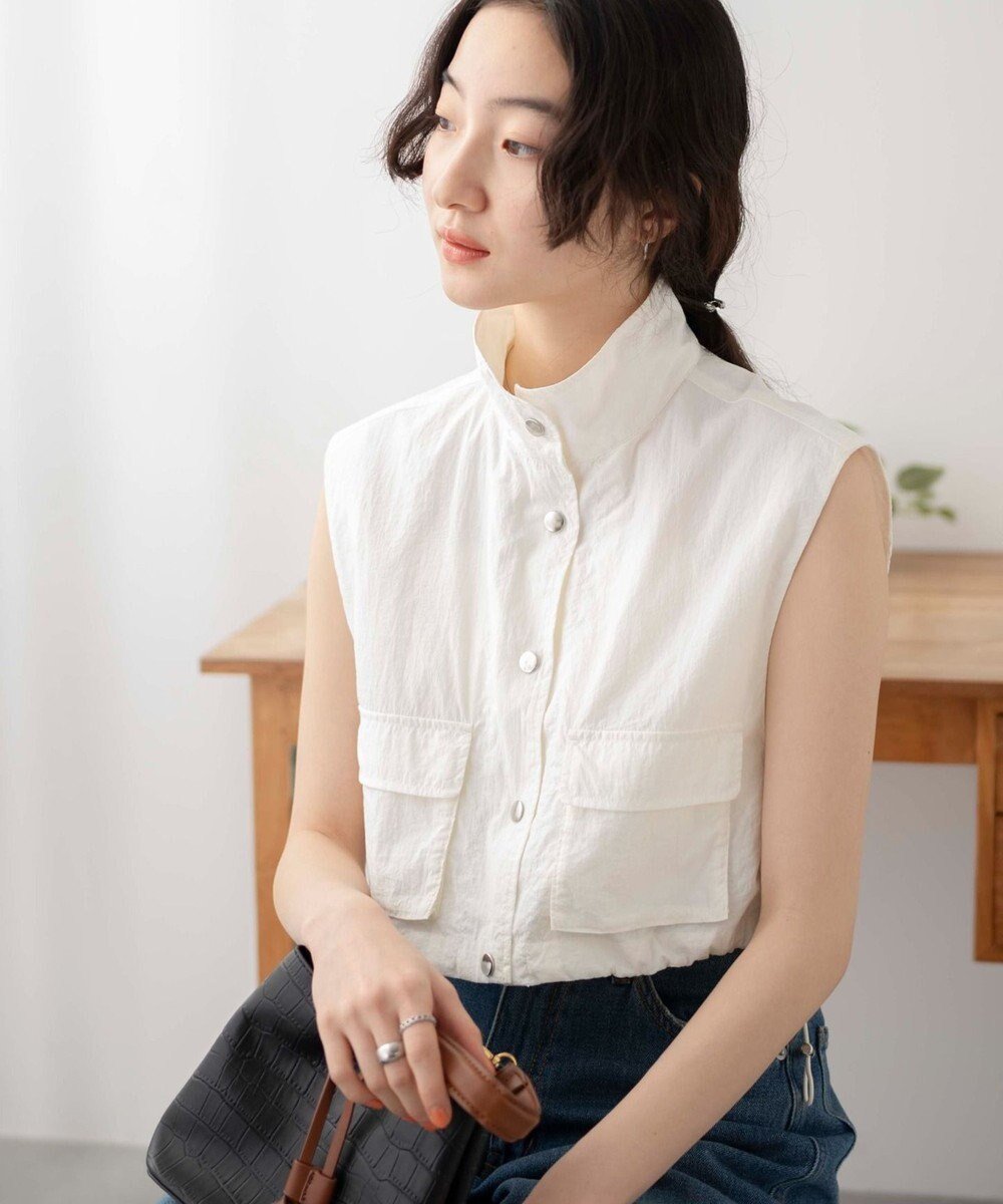 【ウィゴー/WEGO】のミリタリーナイロンショートベスト インテリア・キッズ・メンズ・レディースファッション・服の通販 founy(ファニー) 　ファッション　Fashion　レディースファッション　Fashion for Women　アウター　Coat / Outerwear Collection　トップス・カットソー　Cut & Sew Tops　ベスト&ジレ / 重ね着スタイル　Vests & Gilets　おすすめ　Recommended / Our Picks　クロップド　Cropped, Short Length　ショート　Short, Short Length　スマホ　Smartphone, Mobile Device　タンク　Tank Top, Sleeveless Top　ドローコード　Drawcord, Drawstring Cord　ベスト　Vest, Waistcoat　ミリタリー　Military, Army Style　夏　Summer　春　Spring　S/S・春夏　SS, Spring/Summer, Warm Season　ホワイト|ID: prp329100004539971 ipo3291000000033606185