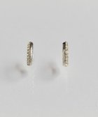 【フィービィー/phoebe】の【金属アレルギー対応】【痛くないシリーズ】グリッターメタル×ビジューフープライトフィットイヤリング シルバー シルバー|ID: prp329100004539976 ipo3291000000032078077