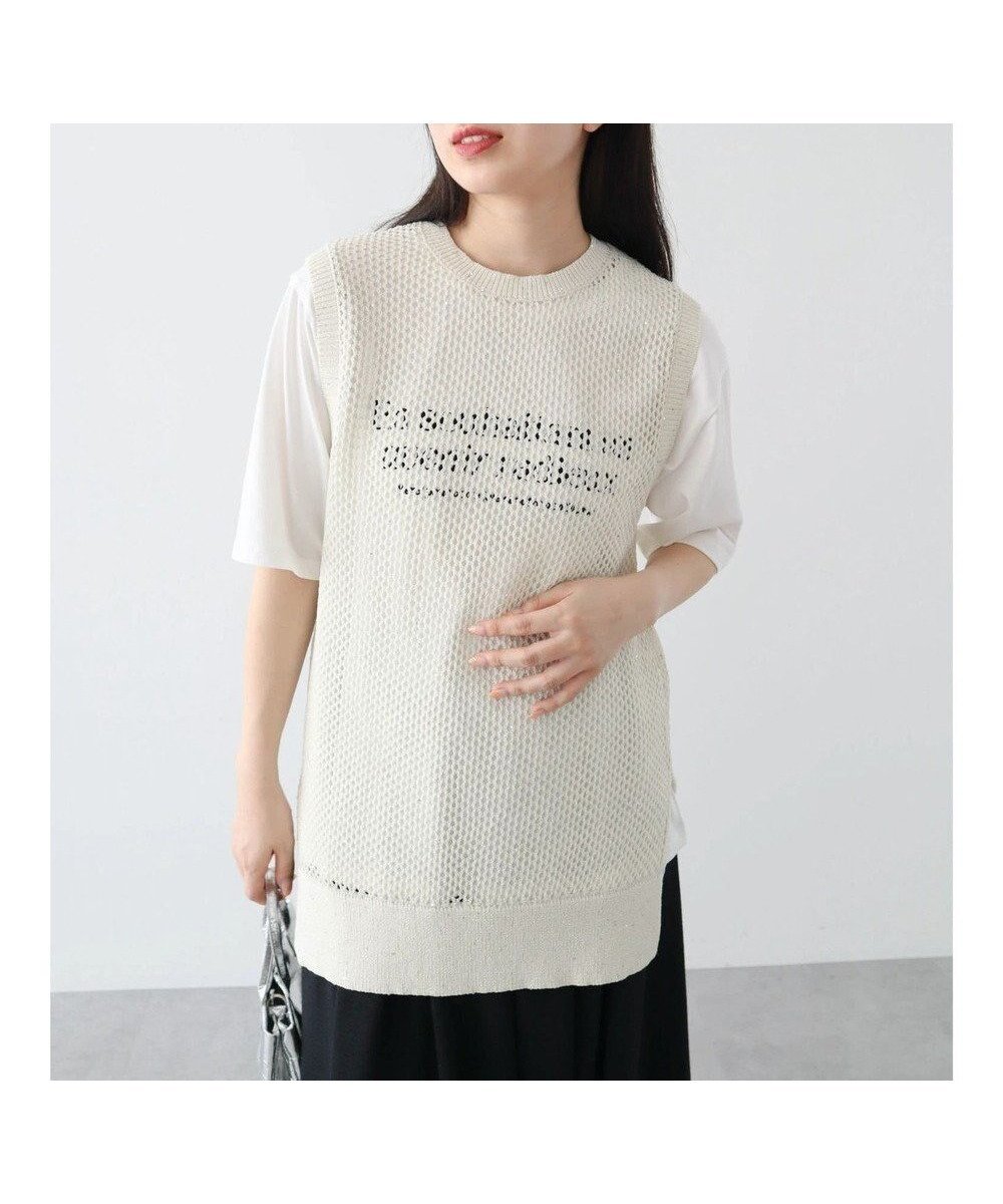 【グリーンパークス/Green Parks】のスパンコールニットベスト インテリア・キッズ・メンズ・レディースファッション・服の通販 founy(ファニー) 　ファッション　Fashion　レディースファッション　WOMEN　アウター　Coat Outerwear　トップス・カットソー　Tops/Tshirt　ニット　Knit Tops　ベスト/ジレ　Gilets/Vests　おすすめ　Recommend　スパンコール　Sequins　スリット　Slit　ベスト　Vest　ポケット　Pocket　メッシュ　Mesh　A/W・秋冬　Aw・Autumn/Winter・Fw・Fall-Winter　Ecru|ID: prp329100004540218 ipo3291000000032237568