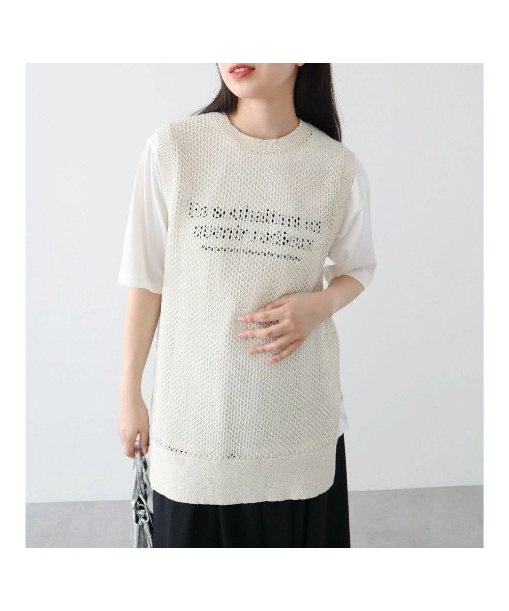 【グリーンパークス/Green Parks】のスパンコールニットベスト インテリア・キッズ・メンズ・レディースファッション・服の通販 founy(ファニー) 　ファッション　Fashion　レディースファッション　Fashion for Women　アウター　Coat / Outerwear Collection　トップス・カットソー　Cut & Sew Tops　ニット　Knit Tops & Sweaters　ベスト&ジレ / 重ね着スタイル　Vests & Gilets　おすすめ　Recommended / Our Picks　スパンコール　Sequins, Sequin Embellishment　スリット　Slit, Slit Detail　ベスト　Vest, Waistcoat　ポケット　Pocket, Pocket Detail　メッシュ　Mesh, Net Fabric　A/W・秋冬　Autumn/Winter　Ecru|ID: prp329100004540218 ipo3291000000033685250