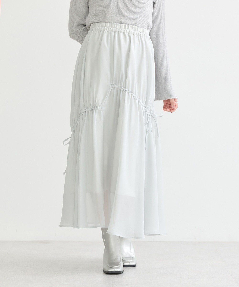 【アースミュージックアンドエコロジー/earth music&ecology】のシャイニーアシンメトリーギャザースカート インテリア・キッズ・メンズ・レディースファッション・服の通販 founy(ファニー) ファッション Fashion レディースファッション Fashion for Women スカート Skirts アシンメトリー Asymmetrical Style ギャザー Gathered, Ruffled シアー Sheer, See-Through シャイニー Shiny, Glossy Finish フェミニン Feminine, Girly ポケット Pocket, Pocket Detail リボン Ribbon, Bow A/W・秋冬 Autumn/Winter Mint|ID: prp329100004540223 ipo3291000000033530569