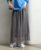 【グリーンパークス/Green Parks】のメッシュティアードスカート Charcoal Gray|ID: prp329100004540226 ipo3291000000032079494
