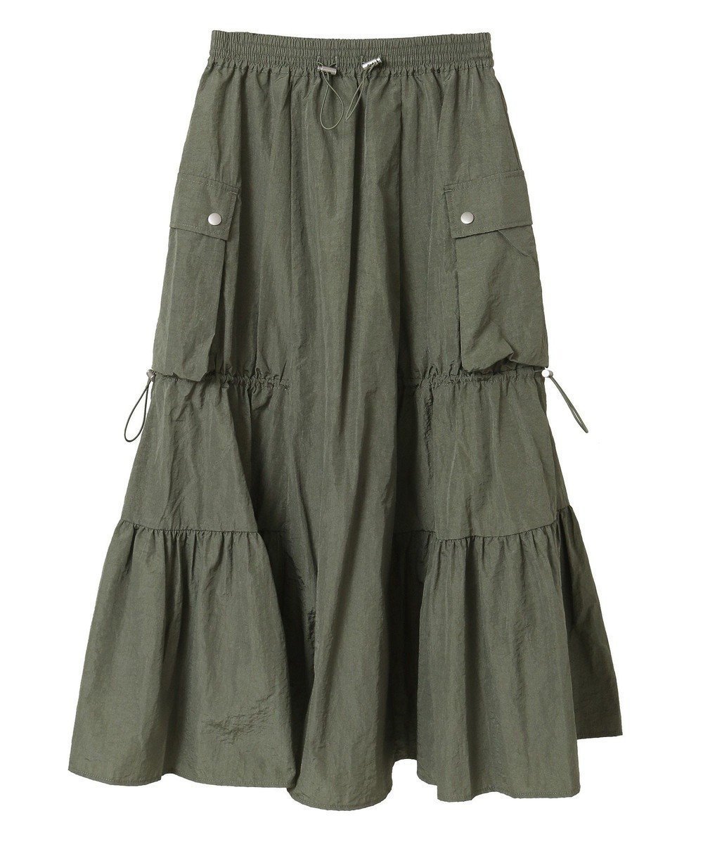 【グリーンパークス/Green Parks】の・SUGAR SPOON ドロストティアードスカート インテリア・キッズ・メンズ・レディースファッション・服の通販 founy(ファニー) 　ファッション　Fashion　レディースファッション　WOMEN　スカート　Skirt　ティアードスカート　Tiered Skirts　おすすめ　Recommend　フェミニン　Feminine　ポケット　Pocket　夏　Summer　春　Spring　S/S・春夏　Ss・Spring/Summer　Khaki|ID: prp329100004540246 ipo3291000000032079632