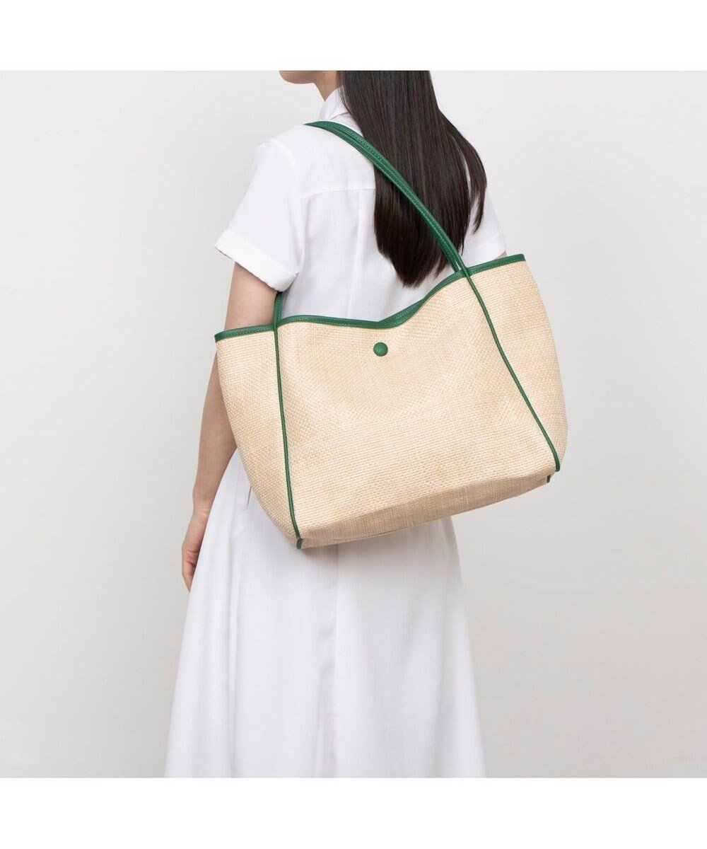 【アンビリオン/UNBILLION】のカシュカシュ cachecache / 雑材風通しハンドルトート インテリア・キッズ・メンズ・レディースファッション・服の通販 founy(ファニー) 　ファッション　Fashion　レディースファッション　Fashion for Women　バッグ　Bags　春　Spring　カラフル　Colorful Design　ハンド　Hand, Handmade　パイピング　Piping, Trim Design　ポケット　Pocket, Pocket Detail　ミックス　Mix, Mixed Style　モチーフ　Motif, Design Theme　S/S・春夏　SS, Spring/Summer, Warm Season　再入荷　Restock / Back in Stock　夏　Summer　グリーン|ID: prp329100004540264 ipo3291000000033380171