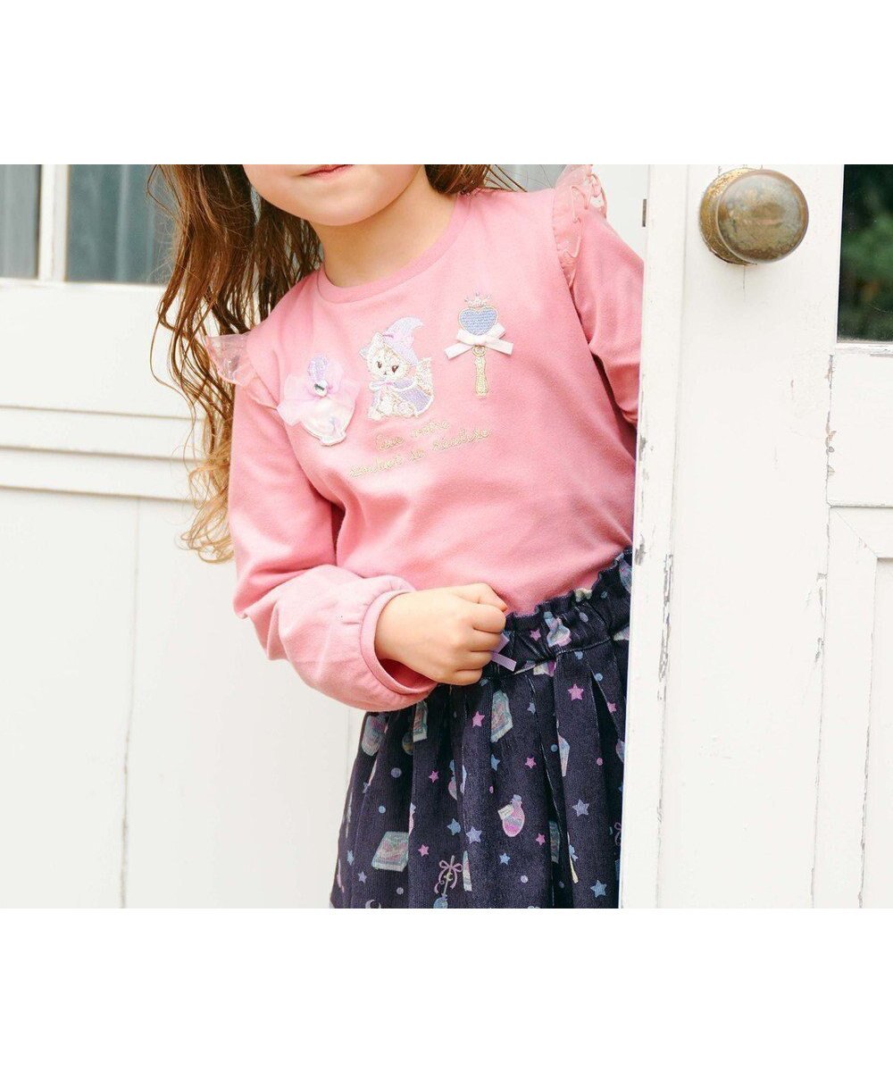 【エニィ/ANY / KIDS】のマジカルキャット長袖Tシャツ インテリア・キッズ・メンズ・レディースファッション・服の通販 founy(ファニー) ファッション Fashion キッズファッション Fashion for Kids トップス・カットソー Cut & Sew Tops おすすめ Recommended / Our Picks カットソー Cut and Sewn Top ビジュー Bijou, Jewel-like Accent ポケット Pocket, Pocket Detail リボン Ribbon, Bow A/W・秋冬 Autumn/Winter 長袖 Long Sleeve, Full Sleeve ピンク|ID: prp329100004541340 ipo3291000000034269376