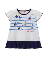 【ミキハウスホットビスケッツ/MIKI HOUSE HOT BISCUITS / KIDS】の【100-110cm】ヨットでバカンスTシャツ 人気、トレンドファッション・服の通販 founy(ファニー) ファッション Fashion キッズファッション KIDS トップス・カットソー Tops/Tees/Kids カットソー Cut And Sew キャラクター Character フリル Frills ボーダー Border 夏 Summer 春 Spring S/S・春夏 Ss・Spring/Summer |ID:prp329100004541358