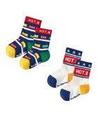 【ミキハウスホットビスケッツ/MIKI HOUSE HOT BISCUITS / KIDS】の【9-19cm】 クルー丈 ソックスパック2足セット ブルー|ID: prp329100004541395 ipo3291000000032086706