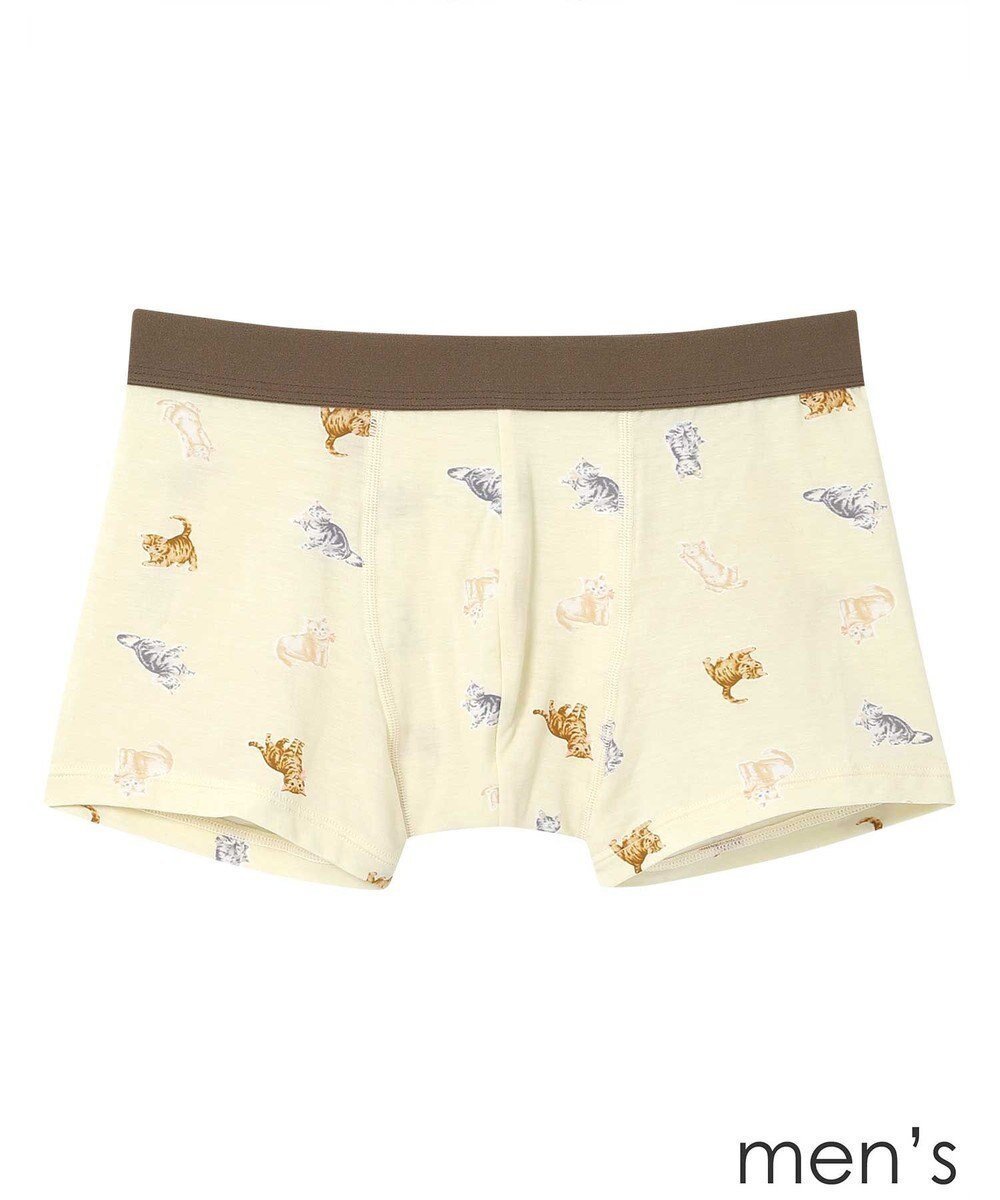 【ウンナナクール/une nana cool / MEN】の猫プリント メンズボクサーパンツ インテリア・キッズ・メンズ・レディースファッション・服の通販 founy(ファニー) 　ファッション　Fashion　メンズファッション　MEN　ボトムス　Bottoms/Men　アンダー　Under　クール　Cool　フィット　Fit　プリント　Print　猫　Cat　WH|ID: prp329100004541415 ipo3291000000032086829