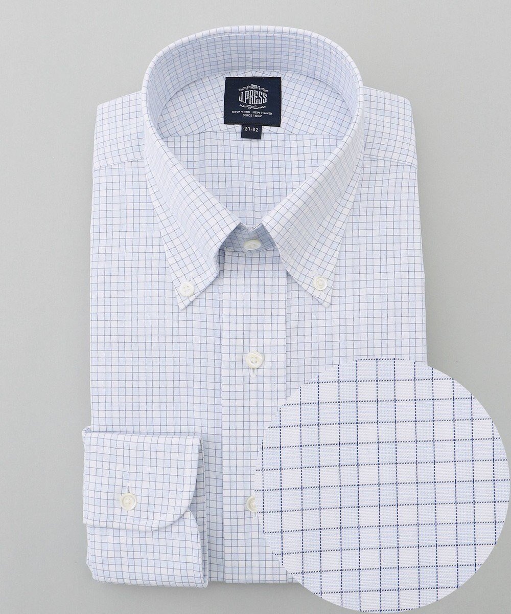 【ジェイ プレス/J.PRESS / MEN】の【PREMIUM PLEATS / 形態安定】スーピマコットンファンシーチェック ドレスシャツ / B.D. インテリア・キッズ・メンズ・レディースファッション・服の通販 founy(ファニー) 　ファッション　Fashion　メンズファッション　MEN　トップス・カットソー　Tops/Tshirt/Men　シャツ　Shirts　カフス　Cuffs　スーピマ　Supima　ドレス　Dress　プリーツ　Pleats　プレミアム　Premium　メンズ　Mens　A/W・秋冬　Aw・Autumn/Winter・Fw・Fall-Winter　S/S・春夏　Ss・Spring/Summer　夏　Summer　ビジネス 仕事 通勤　Business　サックスブルー系3|ID: prp329100004541426 ipo3291000000032086952