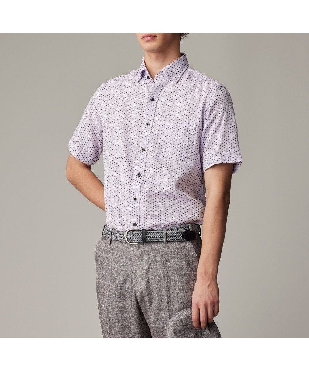 【ジョセフ アブード/JOSEPH ABBOUD / MEN】の【ビジネスシーンに最適・サステイナブル】ソアロンンシャンブレープリント 半袖 シャツ インテリア・キッズ・メンズ・レディースファッション・服の通販 founy(ファニー) 　ファッション　Fashion　メンズファッション　MEN　トップス・カットソー　Tops/Tshirt/Men　シャツ　Shirts　ビジネス 仕事 通勤　Business　プリント　Print　エレガント 上品　Elegant　半袖　Short Sleeve　夏　Summer　春　Spring　S/S・春夏　Ss・Spring/Summer　ライラック系5|ID: prp329100004541432 ipo3291000000032087025