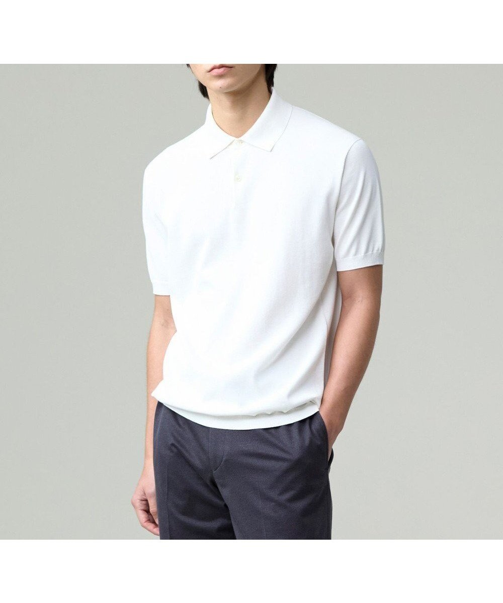 【ジェイ プレス/J.PRESS / MEN】の機能×縫製₌快適な着心地 「高見え」ニットポロ【接触冷感 / 洗える】ホールガーメントニット ポロシャツ インテリア・キッズ・メンズ・レディースファッション・服の通販 founy(ファニー) 　ファッション　Fashion　メンズファッション　Men's Style Online　トップス・カットソー　Tops/Tshirt/Men　ニット　Knit Tops　シャツ　Shirts　ポロシャツ　Polo Shirts　インナー　Inner　春　Spring　洗える　Washable　ジャケット　Jacket　スラックス　Slacks　セットアップ　Set Up　フィット　Fit　ホールガーメント　Whole Garment　ポロシャツ　Polo Shirt　リネン　Linen　レギュラー　Regular　S/S・春夏　Ss・Spring/Summer　夏　Summer　エレガント 上品　Elegant　ビジネス 仕事 通勤　Business　ホワイト系|ID: prp329100004541445 ipo3291000000032662445
