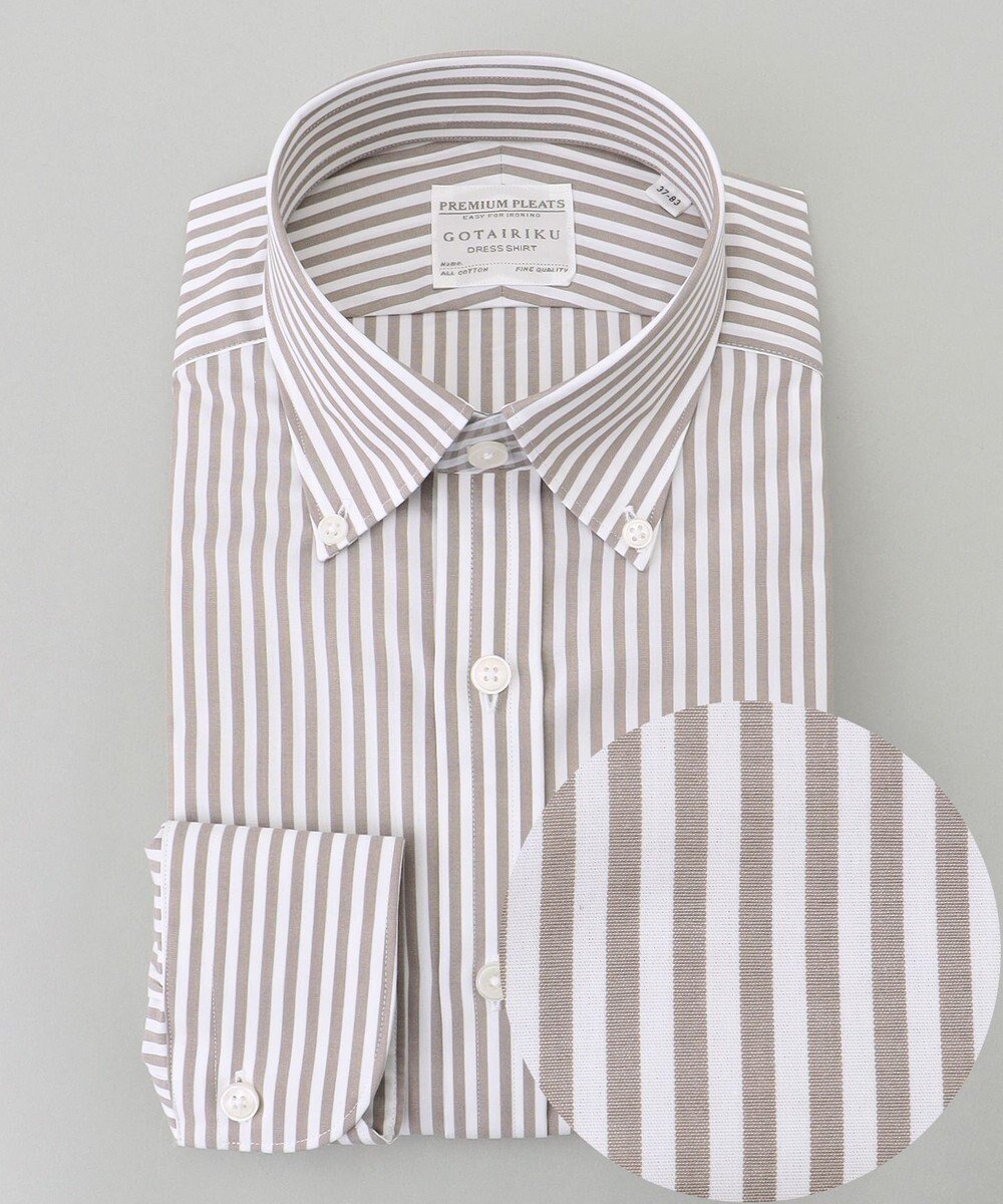 【五大陸/gotairiku / MEN】の【形態安定】PREMIUMPLEATS_ボタンダウンカラー 通年ドレスシャツ_ストライプ(25年春夏モデル) 人気、トレンドファッション・服の通販 founy(ファニー) 　ファッション　Fashion　メンズファッション　MEN　トップス・カットソー　Tops/Tshirt/Men　シャツ　Shirts　春　Spring　ストライプ　Stripe　スーピマ　Supima　ドレス　Dress　定番　Standard　レギュラー　Regular　A/W・秋冬　Aw・Autumn/Winter・Fw・Fall-Winter　S/S・春夏　Ss・Spring/Summer　夏　Summer　 other-1|ID: prp329100004541459 ipo3291000000032087288