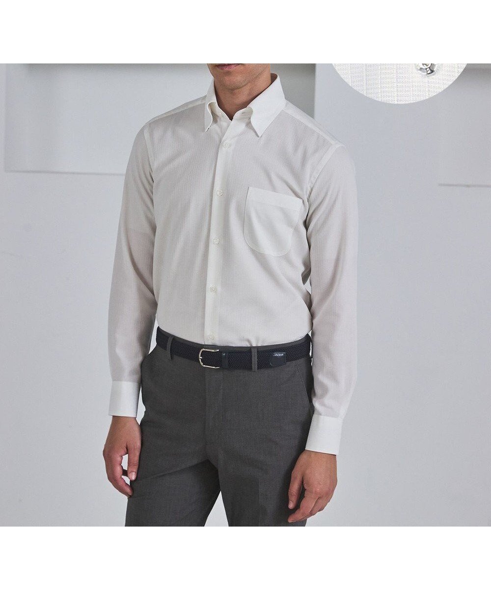 【五大陸/gotairiku / MEN】の春夏向け【形態安定】SUMMERPREMIUMPLEATS_スナップダウンカラー _織柄_ 長袖ドレスシャツ(25年春夏モデル) 人気、トレンドファッション・服の通販 founy(ファニー) 　ファッション　Fashion　メンズファッション　Fashion for Men　トップス・カットソー　Cut & Sew Tops　メンズシャツ　Shirts　イタリア　Italy　エレガント 上品　Elegant　春　Spring　クラシック　Classic, Timeless Style　ストレッチ　Stretch, Stretchy Fabric　スーピマ　Supima, Premium Cotton　ドレス　Dress, One-Piece　定番　Standard, Basic Item　長袖　Long Sleeve, Full Sleeve　フランス　France, French　レギュラー　Regular, Standard Fit　S/S・春夏　SS, Spring/Summer, Warm Season　再入荷　Restock / Back in Stock　夏　Summer　 other-1|ID: prp329100004541460 ipo3291000000033408800