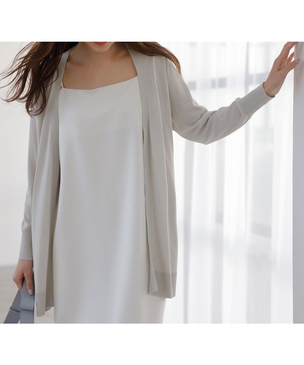 【エニィ スィス/any SiS】の【UVケア】サイドスリットロング カーディガン 人気、トレンドファッション・服の通販 founy(ファニー) 　ファッション　Fashion　レディースファッション　WOMEN　トップス・カットソー　Tops/Tshirt　カーディガン　Cardigans　カーディガン　Cardigan　ストレッチ　Stretch　スリット　Slit　スリーブ　Sleeve　ドレープ　Drape　再入荷　Restock/Back In Stock/Re Arrival　切替　Switching　夏　Summer　春　Spring　S/S・春夏　Ss・Spring/Summer　羽織　Haori　 other-1|ID: prp329100004541461 ipo3291000000032167509