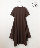 【23区/NIJYUSANKU】の【R(アール)】ラスターシルケットポンチ ハンカチヘム ワンピース ダークブラウン系|ID:prp329100004541463