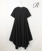 【23区/NIJYUSANKU】の【R(アール)】ラスターシルケットポンチ ハンカチヘム ワンピース ブラック系|ID:prp329100004541463