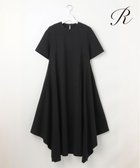 【23区/NIJYUSANKU】の【R(アール)】ラスターシルケットポンチ ハンカチヘム ワンピース ブラック系|ID:prp329100004541463