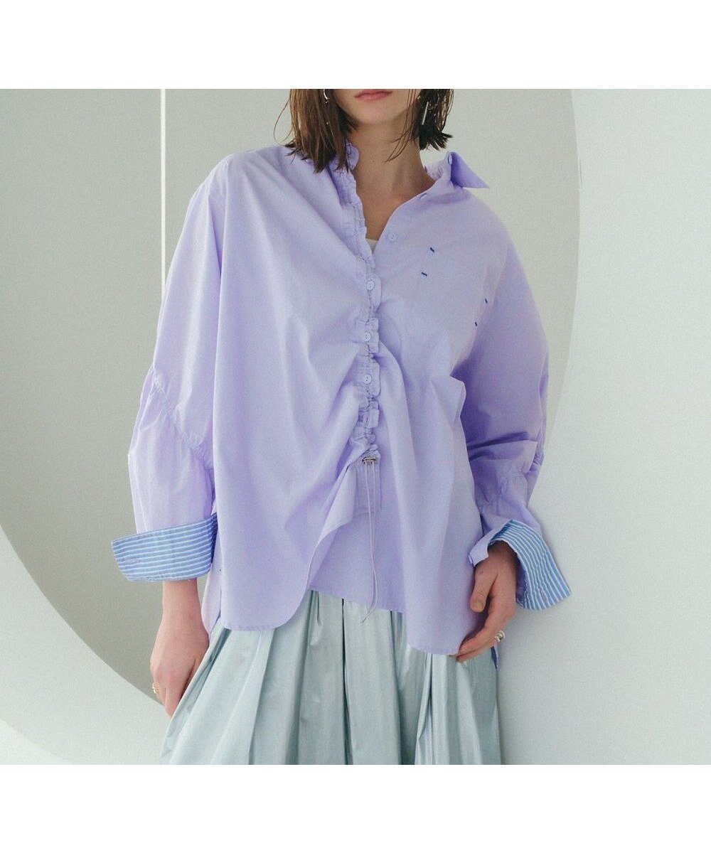 【イェッカ ヴェッカ/YECCA VECCA】のドロストデザインギャザーシャツ インテリア・キッズ・メンズ・レディースファッション・服の通販 founy(ファニー) 　ファッション　Fashion　レディースファッション　WOMEN　トップス・カットソー　Tops/Tshirt　シャツ/ブラウス　Shirts/Blouses　ギャザー　Gather　スリット　Slit　バランス　Balance　フロント　Front　ヘムライン　Hemline　ポケット　Pocket　夏　Summer　春　Spring　S/S・春夏　Ss・Spring/Summer　Lavender|ID: prp329100004541469 ipo3291000000032087513