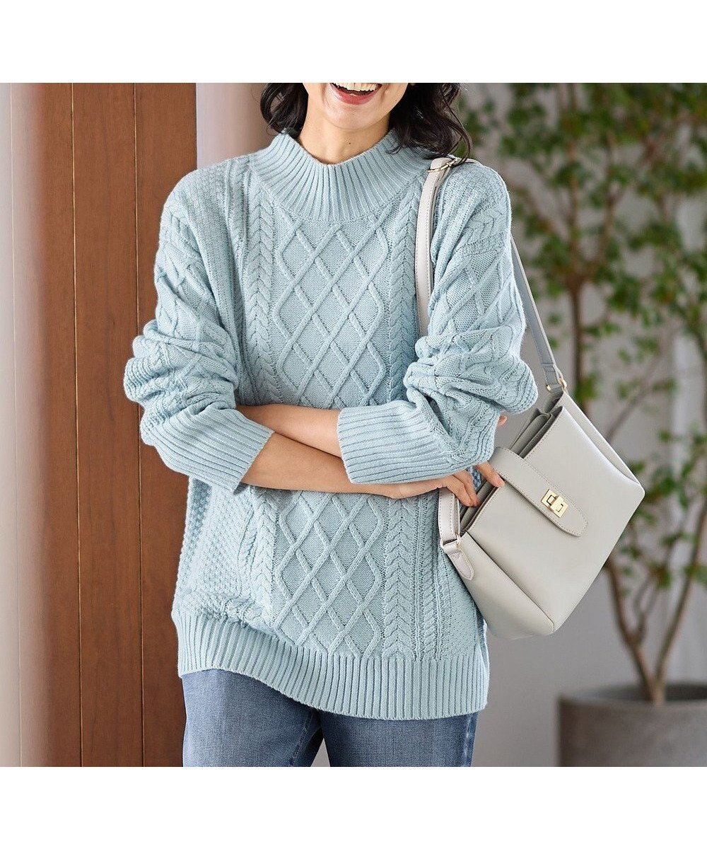 【エニー/ANY】の【洗濯機可】ソフトタッチケーブルニットチュニック インテリア・キッズ・メンズ・レディースファッション・服の通販 founy(ファニー) 　ファッション　Fashion　レディースファッション　Fashion for Women　トップス・カットソー　Cut & Sew Tops　ニット　Knit Tops & Sweaters　おすすめ　Recommended / Our Picks　アクリル　Acrylic Material　ストレート　Straight, Straight Cut　セーター　Sweater, Knitwear　ハイネック　High Neck, Mock Neck　バランス　Balance, Style Balance　A/W・秋冬　Autumn/Winter　ミント|ID: prp329100004541475 ipo3291000000034296703