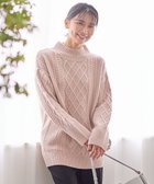 【エニー/ANY】の【洗濯機可】ソフトタッチケーブルニットチュニック ピンク|ID: prp329100004541475 ipo3291000000034296711