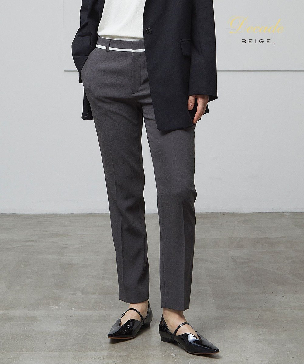 【ベイジ,/BEIGE,】のCINDY/クロップドパンツ インテリア・キッズ・メンズ・レディースファッション・服の通販 founy(ファニー) 　ファッション　Fashion　レディースファッション　WOMEN　パンツ　Pants　ウォッシャブル　Washable　オケージョン　Occasion　サテン　Satin　ジャケット　Jacket　ストレッチ　Stretch　ストレート　Straight　スーツ　Suit　セットアップ　Set Up　トリミング　Trimming　人気　Popularity　ポケット　Pocket　A/W・秋冬　Aw・Autumn/Winter・Fw・Fall-Winter　S/S・春夏　Ss・Spring/Summer　おすすめ　Recommend　夏　Summer　ビジネス 仕事 通勤　Business　C.Gray×White|ID: prp329100004541478 ipo3291000000032233807
