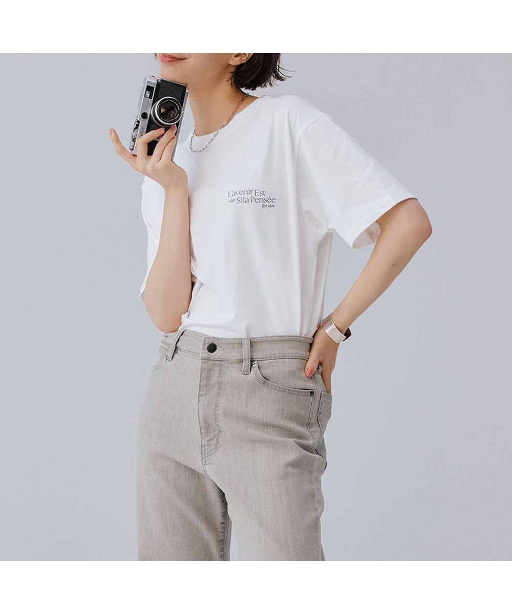 【アンフィーロ 自由区/UNFILO】の【洗える/抗菌防臭】CLEAN Tee インテリア・キッズ・メンズ・レディースファッション・服の通販 founy(ファニー) 　ファッション　Fashion　レディースファッション　Fashion for Women　トップス・カットソー　Cut & Sew Tops　シャツ・ブラウス・オフィスカジュアル　Elegant Blouses & Button-Ups　ロングTシャツ・Tシャツ　Longline T-Shirts & Tees　カットソー・ベーシックTシャツ　Cut-and-Sewn Tops / Stretch Tees & Basics　春　Spring　洗える　Machine Washable　カットソー　Cut and Sewn Top　クロップド　Cropped, Short Length　グラフィック　Graphic, Graphic Design　抗菌　Antibacterial, Bacteria-Resistant　バランス　Balance, Style Balance　フロント　Front, Front Design　S/S・春夏　SS, Spring/Summer, Warm Season　夏　Summer　オフ2|ID: prp329100004541505 ipo3291000000032297047