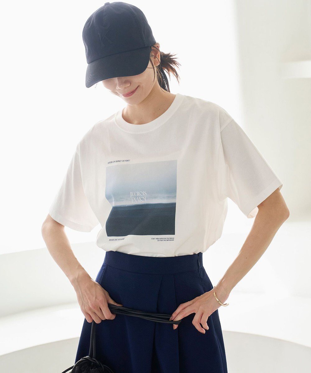 【アンフィーロ 自由区/UNFILO】の【洗える/抗菌防臭】CLEAN Tee インテリア・キッズ・メンズ・レディースファッション・服の通販 founy(ファニー) 　ファッション　Fashion　レディースファッション　Fashion for Women　トップス・カットソー　Cut & Sew Tops　シャツ・ブラウス・オフィスカジュアル　Elegant Blouses & Button-Ups　ロングTシャツ・Tシャツ　Longline T-Shirts & Tees　カットソー・ベーシックTシャツ　Cut-and-Sewn Tops / Stretch Tees & Basics　春　Spring　洗える　Machine Washable　カットソー　Cut and Sewn Top　クロップド　Cropped, Short Length　グラフィック　Graphic, Graphic Design　抗菌　Antibacterial, Bacteria-Resistant　バランス　Balance, Style Balance　フロント　Front, Front Design　S/S・春夏　SS, Spring/Summer, Warm Season　夏　Summer　オフ4|ID: prp329100004541505 ipo3291000000032297051