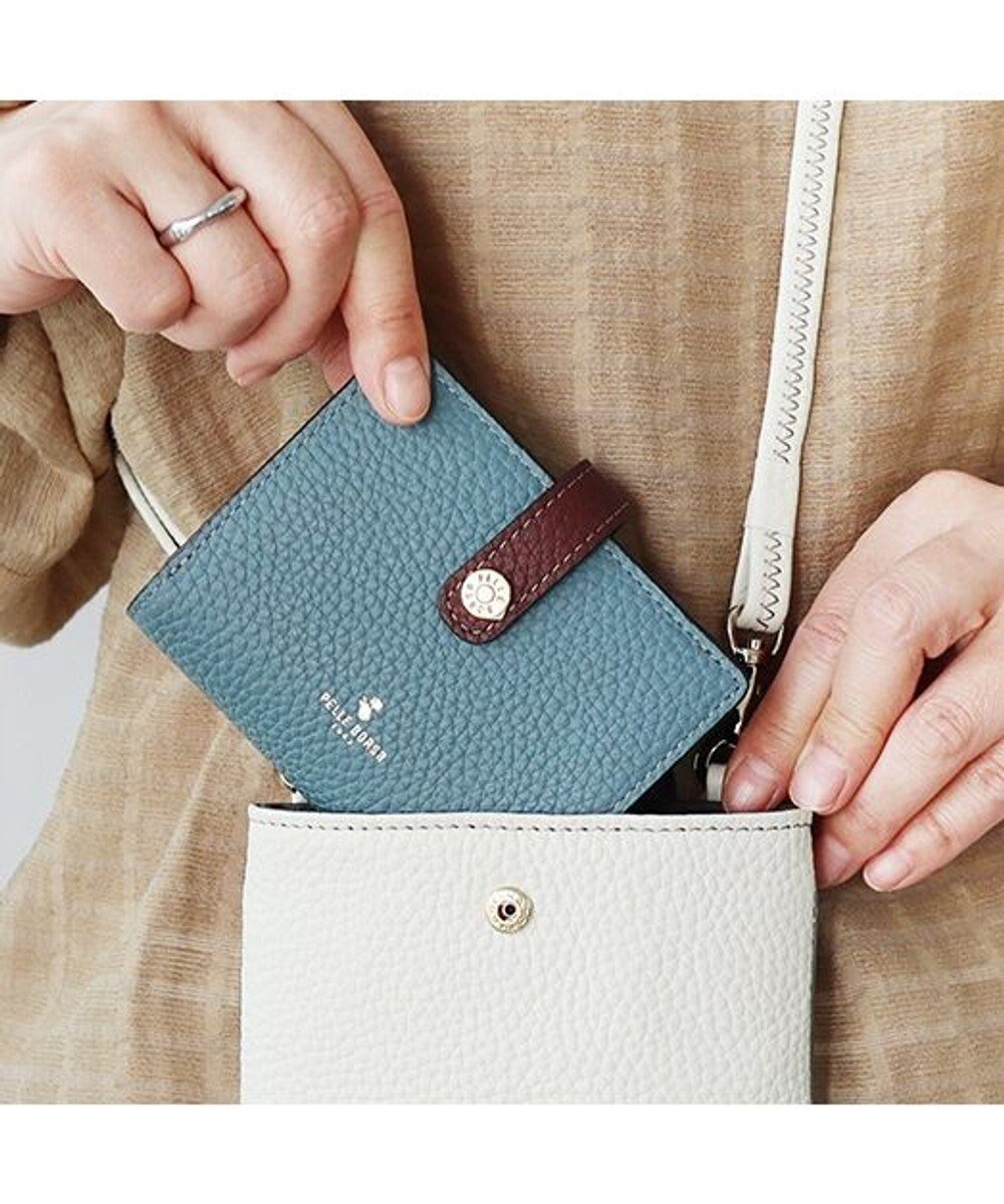 【ペレボルサ/PELLE BORSA】の二つ折り財布 Reinette Goods レネットグッズ 4761 インテリア・キッズ・メンズ・レディースファッション・服の通販 founy(ファニー) 　ファッション　Fashion　レディースファッション　Fashion for Women　ミニ財布・二つ折り財布　Wallets & Card Cases　コンパクト　Compact, Small Size　コンビ　Combo, Combination Style　センター　Center, Center Line　財布　Wallet, Purse　バランス　Balance, Style Balance　ボックス　Boxy, Box Shape　ポケット　Pocket, Pocket Detail　ブルーグレー|ID: prp329100004541509 ipo3291000000033183367