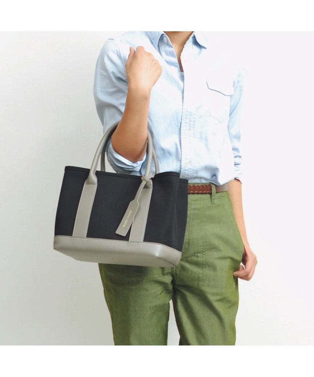 【アンビリオン/UNBILLION】のcachecache パーテーションキャンバストートバッグ インテリア・キッズ・メンズ・レディースファッション・服の通販 founy(ファニー) 　ファッション　Fashion　レディースファッション　Fashion for Women　バッグ　Bags　カラフル　Colorful Design　キャンバス　Canvas, Canvas Fabric　財布　Wallet, Purse　ハンド　Hand, Handmade　ポーチ　Pouch, Small Case　ミックス　Mix, Mixed Style　モチーフ　Motif, Design Theme　再入荷　Restock / Back in Stock　ブラックグレー|ID: prp329100004541513 ipo3291000000034259903