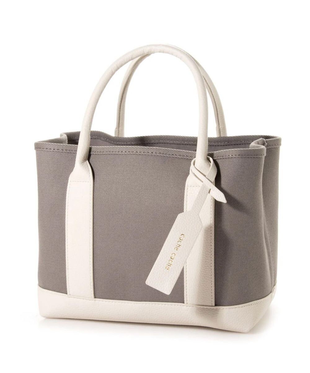 【アンビリオン/UNBILLION】のcachecache パーテーションキャンバストートバッグ インテリア・キッズ・メンズ・レディースファッション・服の通販 founy(ファニー) 　ファッション　Fashion　レディースファッション　Fashion for Women　バッグ　Bags　カラフル　Colorful Design　キャンバス　Canvas, Canvas Fabric　財布　Wallet, Purse　ハンド　Hand, Handmade　ポーチ　Pouch, Small Case　ミックス　Mix, Mixed Style　モチーフ　Motif, Design Theme　再入荷　Restock / Back in Stock　グレーアイボリー|ID: prp329100004541513 ipo3291000000034259911