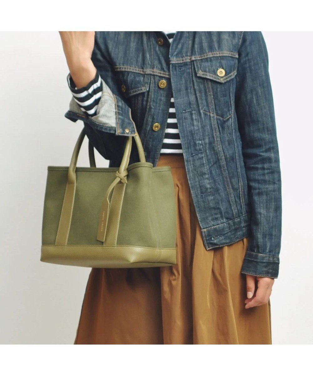 【アンビリオン/UNBILLION】のcachecache パーテーションキャンバストートバッグ インテリア・キッズ・メンズ・レディースファッション・服の通販 founy(ファニー) 　ファッション　Fashion　レディースファッション　Fashion for Women　バッグ　Bags　カラフル　Colorful Design　キャンバス　Canvas, Canvas Fabric　財布　Wallet, Purse　ハンド　Hand, Handmade　ポーチ　Pouch, Small Case　ミックス　Mix, Mixed Style　モチーフ　Motif, Design Theme　再入荷　Restock / Back in Stock　カーキカーキ|ID: prp329100004541513 ipo3291000000034259917