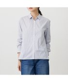 【ジェイ プレス/J.PRESS】のBEZ ドビーストライプ シャツカラー ブラウス ホワイト×パープル×ネイビー系|ID: prp329100004541523 ipo3291000000033385584