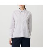 【ジェイ プレス/J.PRESS】のBEZ ドビーストライプ シャツカラー ブラウス ホワイト×ピンク×スレート系|ID: prp329100004541523 ipo3291000000035557237