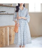 【ティアクラッセ/Tiaclasse】の【洗える】プリントボウタイ柄ワンピース ブルー|ID: prp329100004541532 ipo3291000000032617993