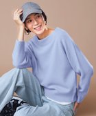 【アンフィーロ 自由区/UNFILO】の【洗える】カシミヤブレンド オフネックニット サックス|ID: prp329100004541553 ipo3291000000032088173