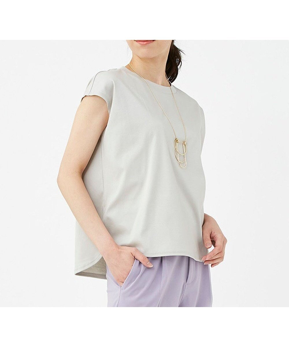 【カシヤマ/KASHIYAMA】の【抗菌消臭】クレンゼ フレンチTeeシャツ インテリア・キッズ・メンズ・レディースファッション・服の通販 founy(ファニー) 　ファッション　Fashion　レディースファッション　Ladies' Fashion Online　トップス・カットソー　Tops/Tshirt　シャツ/ブラウス　Shirts/Blouses　ロング / Tシャツ　T-Shirts　カットソー　Cut and Sewn　カットソー　Cut And Sew　タイトスカート　Tight Skirt　フェミニン　Feminine　フレンチ　French　ロング　Long　夏　Summer　抗菌　Antibacterial　春　Spring　S/S・春夏　Ss・Spring/Summer　アイスグレー|ID: prp329100004541558 ipo3291000000032661026