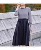 【ティアクラッセ/Tiaclasse】の【洗える】バックルベルト付き配色フレアワンピース グレー|ID: prp329100004541568 ipo3291000000032088277