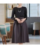 【ティアクラッセ/Tiaclasse】の【洗える】バックルベルト付き配色フレアワンピース ブラック|ID: prp329100004541568 ipo3291000000032088278