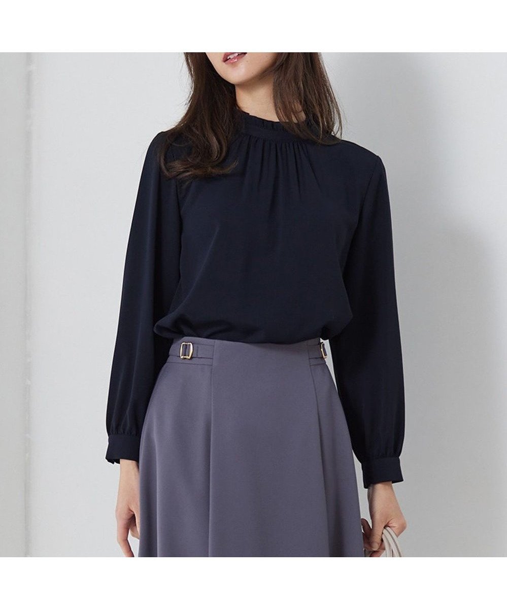 【エニィ スィス/any SiS】の【洗える】フリルネックスタンド ブラウス 人気、トレンドファッション・服の通販 founy(ファニー) 　ファッション　Fashion　レディースファッション　Fashion for Women　トップス・カットソー　Cut & Sew Tops　シャツ・ブラウス・オフィスカジュアル　Elegant Blouses & Button-Ups　おすすめ　Recommended / Our Picks　シンプル　Simple, Minimal　ジャケット　Jacket, Outerwear　ジョーゼット　Georgette, Semi-Sheer Fabric　スタンド　Stand Collar, Upright Stand　セレモニー　Ceremony　ダウン　Down, Puffer　トレンド　Trend, Trending Now　フリル　Frill, Ruffle　エレガント 上品　Elegant　定番　Standard, Basic Item　洗える　Machine Washable　A/W・秋冬　Autumn/Winter　ビジネス 仕事 通勤　Business / Work / Commuting　 other-1|ID: prp329100004541580 ipo3291000000032764598