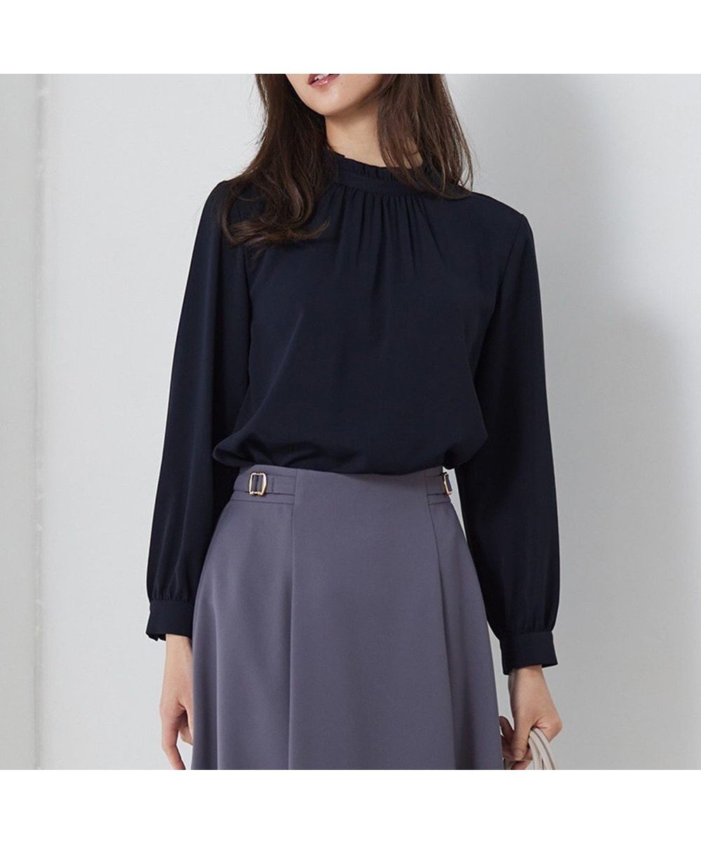 【エニィ スィス/any SiS】の【洗える】フリルネックスタンド ブラウス 人気、トレンドファッション・服の通販 founy(ファニー) 　ファッション　Fashion　レディースファッション　Fashion for Women　トップス・カットソー　Cut & Sew Tops　シャツ・ブラウス・オフィスカジュアル　Elegant Blouses & Button-Ups　おすすめ　Recommended / Our Picks　シンプル　Simple, Minimal　ジャケット　Jacket, Outerwear　ジョーゼット　Georgette, Semi-Sheer Fabric　スタンド　Stand Collar, Upright Stand　セレモニー　Ceremony　ダウン　Down, Puffer　トレンド　Trend, Trending Now　フリル　Frill, Ruffle　エレガント 上品　Elegant　定番　Standard, Basic Item　洗える　Machine Washable　A/W・秋冬　Autumn/Winter　ビジネス 仕事 通勤　Business / Work / Commuting　 other-1|ID: prp329100004541580 ipo3291000000033465138