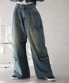 【ウィゴー/WEGO】のヴィンテージウォッシュバギーカーゴパンツ デニム中濃加工色|ID: prp329100004541639 ipo3291000000032088803