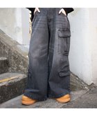 【ウィゴー/WEGO】のヴィンテージウォッシュバギーカーゴパンツ ブラック|ID: prp329100004541639 ipo3291000000032088805