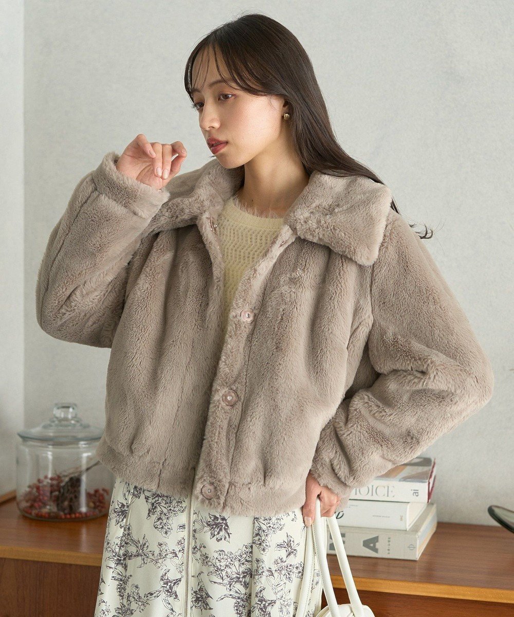 【アースミュージックアンドエコロジー/earth music&ecology】のファーショートコート インテリア・キッズ・メンズ・レディースファッション・服の通販 founy(ファニー) 　ファッション　Fashion　レディースファッション　WOMEN　アウター　Coat Outerwear　コート　Coats　ジャケット　Jackets　おすすめ　Recommend　ショート　Short　ジャケット　Jacket　フェイクファー　Faux Fur　フェミニン　Feminine　ポケット　Pocket　今季　This Season　冬　Winter　A/W・秋冬　Aw・Autumn/Winter・Fw・Fall-Winter　モカ|ID: prp329100004541663 ipo3291000000032088999