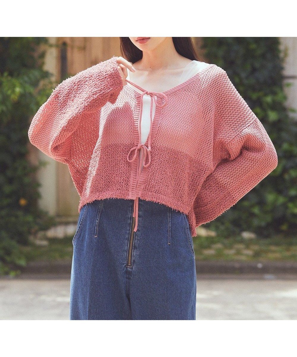 【アースミュージックアンドエコロジー/earth music&ecology】のカールヤーンメッシュカーディガン 人気、トレンドファッション・服の通販 founy(ファニー) 　ファッション　Fashion　レディースファッション　WOMEN　トップス・カットソー　Tops/Tshirt　カーディガン　Cardigans　おすすめ　Recommend　カーディガン　Cardigan　フェミニン　Feminine　フロント　Front　ポケット　Pocket　リボン　Ribbon　ワイド　Wide　A/W・秋冬　Aw・Autumn/Winter・Fw・Fall-Winter　 other-1|ID: prp329100004541789 ipo3291000000032089870